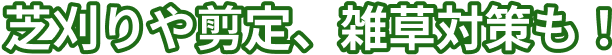 芝刈りや剪定、雑草対策も！