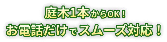 庭木1本からOK!お電話だけでスムーズ対応!